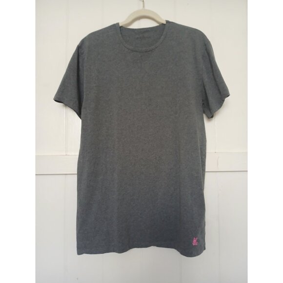 Psycho Bunny Short Sleeve Crewneck T Shirt Mens XL Gray Heather Cotton Pink Logo - Picture 1 of 11
